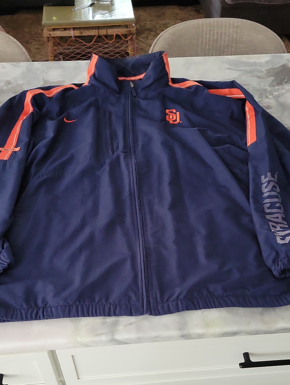 Nike Syracuse Navy & Orange Track Jacket, size XL